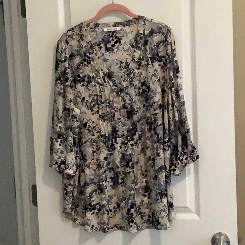 Rose & Olive Cream and Black Bell Sleeve Blouse